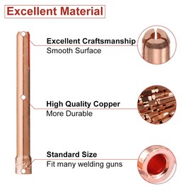 EATBALE 10N24 for TIG Collet Tips Kit for TIG WP-17 WP-18 WP-26 Welding Torch Accessories, 2.4mm 3/32" Tungsten Electrode Collet Welder Gun Consumables Red Copper Spare Parts (12 Pcs)