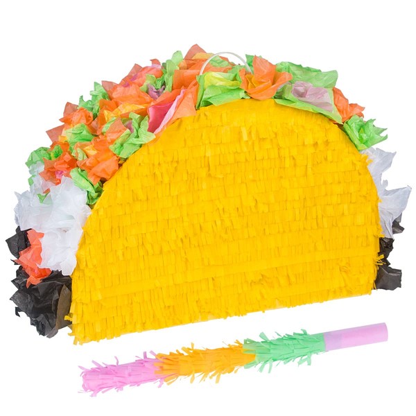 Cinco De Mayo Taco Pinata for Kids Birthday Party, Mexican Taco Pinatas for Fun Fiesta Taco Party Supplies, Luau Event Photo Props, Mexican Theme Decoration, Carnivals Festivals, Taco Tuesday Event