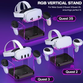 Kickdot Charging Dock for VR 3S/3/2 Headset with LED Indicator, VR 3 Headset Accessories Incl. Fast Charging Station, VR 3S Charger Adapter, 4x1100mAh Rechargeable Batteries