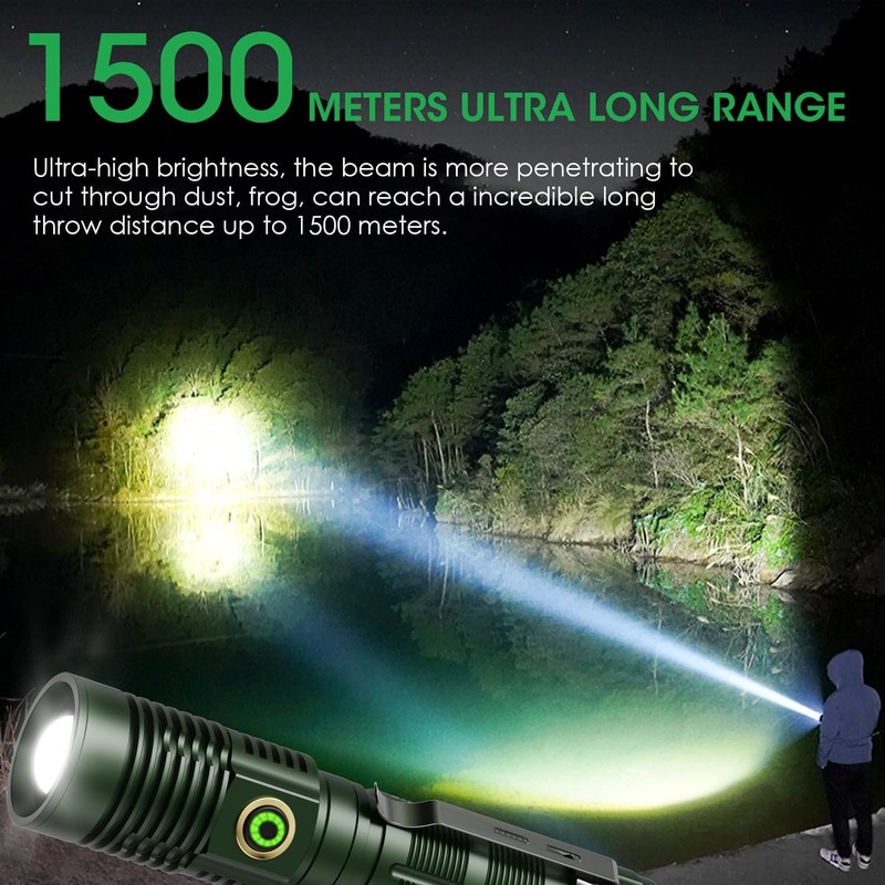 Spriak Rechargeable Flashlight High Lumens, High Lumens Super Bright Magnetic