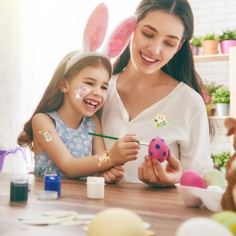 12 Sheets Easter Bunny Stickers, Cute Cartoon Egg Rabbit Stickers