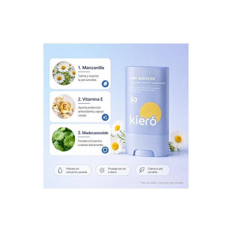 KIERO Protector Solar Facial en Barra SPF 50+ PA++++ 20