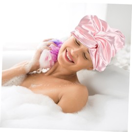 minkissy Hair Scarf for Sleeping Bonnets for Women Hair Wraps for Sleeping Hair Protector for Sleeping Sleep Cap Silk Pink Shower Cap European and American