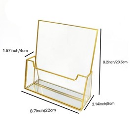 Feyarl Gold Glass Brochure Holder 8.5 x 11 Business Pamphlets Booklets Holder Flyer Trifold Display Stand for Office Tabletop CountertopTrade Show Exhibitions Magazines Menu Journals Literatures