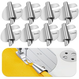 TIGARI Rolled Hem Presser Foot, Sewing Rolled Hemmer Foot, 8 Sizes Wide Rolled Hem Pressure Foot Sewing Machine Feet Hemming Machine Hand Sewing Machine Sewing Accessories