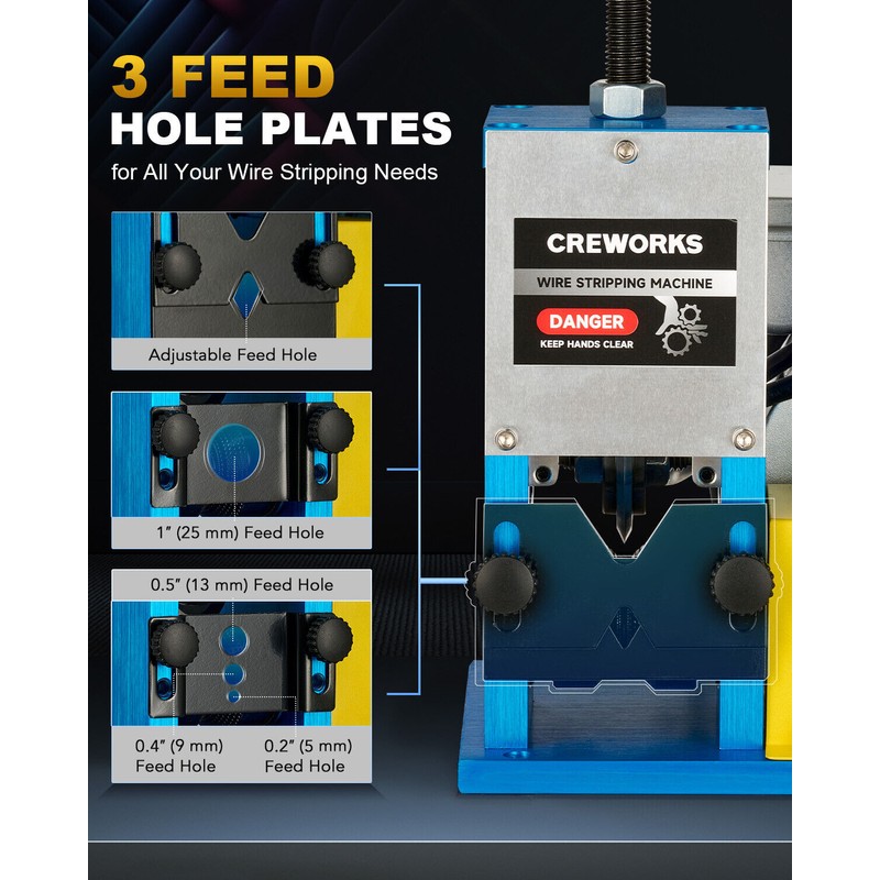 CREWORKS Automatic Scrap Cable Stripper Electric Wire Stripping Machine Copper