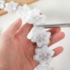 2 Yards White Lace Pearl Ribbon White Flower Lace Pearl
