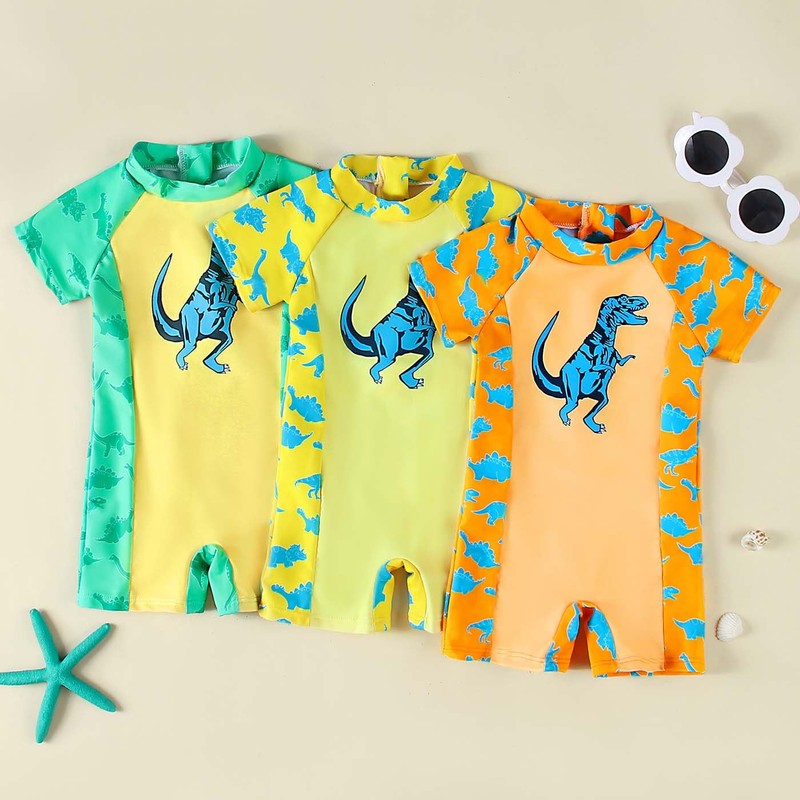 Achiyi Toddler Boys Swimsuit Dinosaur One Piece Swimsuits Baby Boy