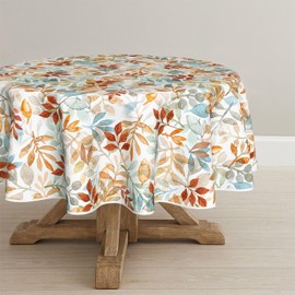 Artoid Mode Leaves Autumn Table Cloth, Round 120 cm Fall Decorative Table Cover Protector For Party Home Table Decorations