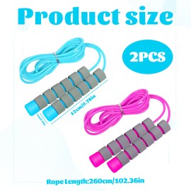 Child Skipping Rope for Kids 2 Pcs Adjustable Kids Skipping Rope Kids Skipping Ropes Age 5-9 Year Skipping Ropes for Kids Boys and Girls to Exercise (2.6m)