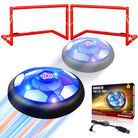 Linkowin 2 in 1 Hover Soccer Ball Toys Set for Kids, Rechargeable LED Indoor Outdoor Soccer Ball Toys with 2 Goals for Boys Girls 6-8 8-12 Kids Sports Soccer Games Indoor Sports Games (Ages 3-12)