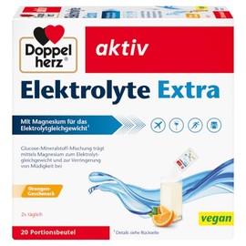 Doppelherz Electrolyte Extra - with Orange Flavour | Magnesium contributes to electrolyte balance and reduce fatigue. Vegan - 20 sachets