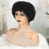 Fereowth Human Hair Wigs Afro Short with Bangs Wig for