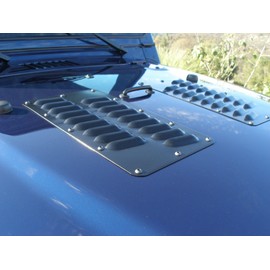 RodLouvers Pair of Double Row 3”Angled Aluminum Hood Panels (Bolt-on) Kit