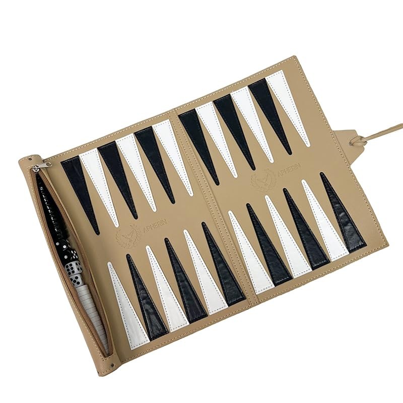 Apherin Rolling Travel Backgammon Chess Lady 3 in 1 -