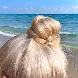 HAARallerliebst® Orchid Small Hair Clips, 2 cm, Light Gold Shimmering in Box, Small Hair Clip, Hair Clips, Hair Accessories, Small Clips for Girls and Women