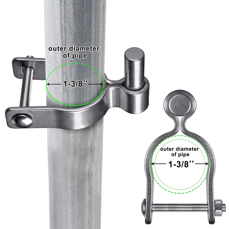 Insaga 304 Stainless Steel Chain Link Fence Gate Post Hinge,