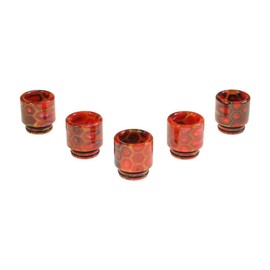 Armerah Honeycomb 810 Drip Tip eCig Mouthpiece Short/Wide Epoxy Resin 5 Pack Red-Gold