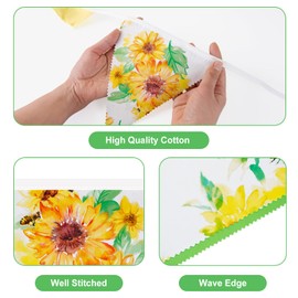 G2PLUS 12 m Bee and Sunflower Fabric Garland, 42-Piece Yellow Green Fabric Garland, Easter Decoration Garland for Spring and Summer, Home and Garden Decoration Outdoor