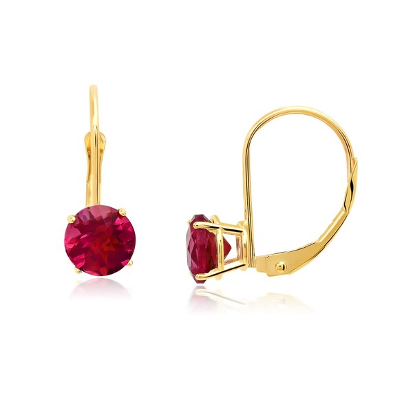 MAX + STONE Solid 10k Yellow Gold Created Red Ruby