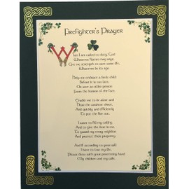 Firefighter's Prayer - 8x10 Print with Green Matting