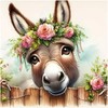 Auremi 5D Diamond Painting Kits for Adults, Donkey Diamond Art Kits for Beginners,DIY Round Full Animals Diamond Gem Art Rhinestone Painting for Wall Decoration 12x12 in