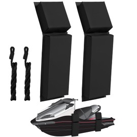 Innconee 2 Pcs PWC Boat Fender with Cords, Boat Bumpers for Docking, Dock Bumper PWC Fender Bumper for Motorboat Dock Accessories(Black,General)