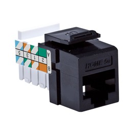 Leviton 5EHOM-RE5 Home 5e Snap-In Connector, T568A/B Wiring, Black