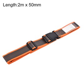 uxcell Luggage Straps Suitcase Belts with Buckle Label, 2x78 2Mx5cm Adjustable PP Travel Bag Packing Accessories, Orange Gray 4Pcs