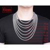 Jewow Men's Solid Stainless Steel Curb Chain Necklace Width 6/8/10/12