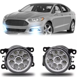 qobsos Fog Light Bulb 3.5 Inch For Ford Fusion 2013-2016 Clear Lens Pair Bumper Fog Lights Replacement Lamps,6000k,Pack of 2