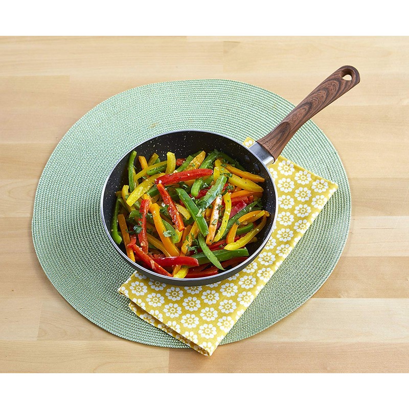 IMUSA USA Woodlook 8" Black Stone Fry Pan Handle and