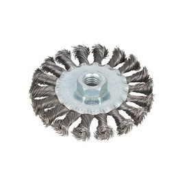 BLUE SPOT TOOLS 100MM (4") M14 X 2 FLAT TWIST KNOT WIRE WHEEL BRUSH