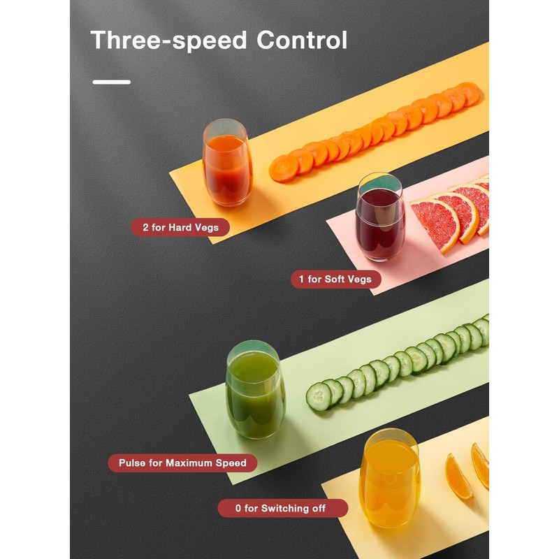 Juicer Machines, Juilist 3" Wide Mouth Juicer Extractor Max Power