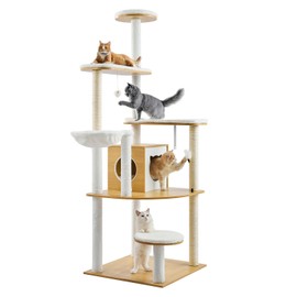 Happybuy Large Cat Tree, 68.9 inches Tall, Cat Tower, Multi-Level Cat Condo Furniture Activity Center with Cozy Perches, Sisal Scratching Posts, Big Kittens House for Indoor Cats Play & Rest