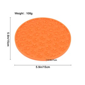 [2PACK] Buddy Treat Mat,Dog Licky Pad, Perfect Curve Lick Pad - Dogs Bath Buddy- Grooming Helper-Super Suction- Just Add Peanut Butter (orange+blue)