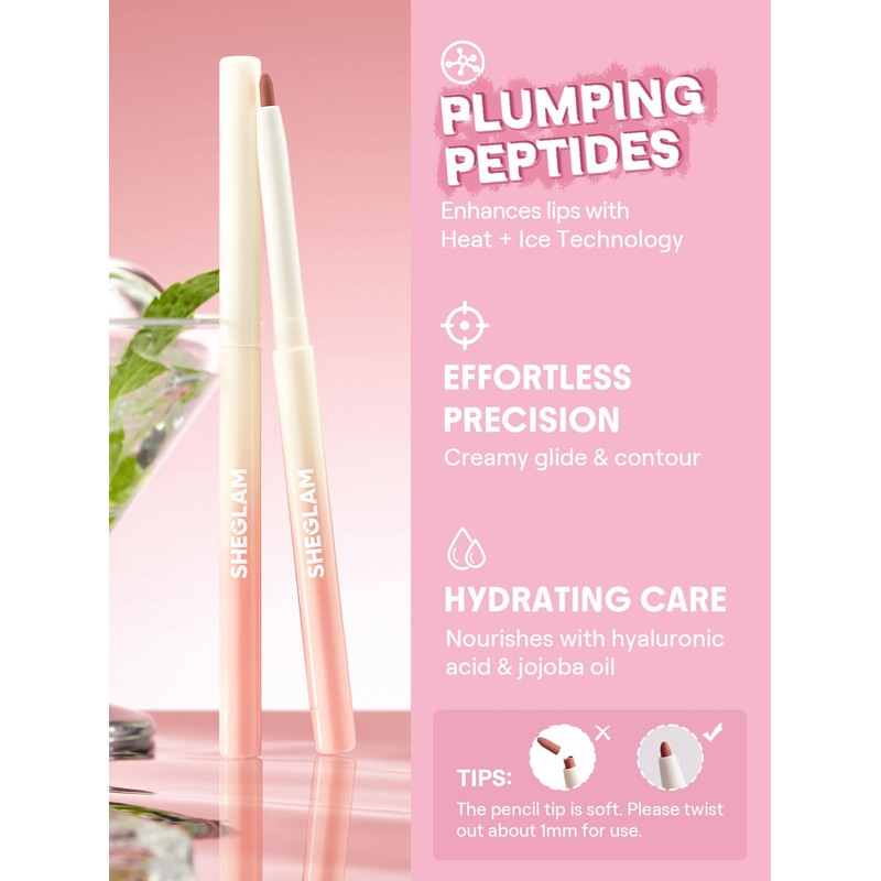 SHEGLAM Bold Booster Plumping Lip LinerPlumps & Moisturizes Cruelty-Free-Peach Please