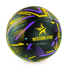 Western Star Basketball - Tamaño oficial y peso 7 29.5 pulgadas, 5 colores populares del equipo, control y sensible, baloncesto al aire última intervensión, diseño duradero y atractivo (morado y