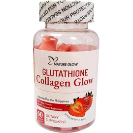 Nature Glow Glutathione Collagen Glow Strawberry Flavor, 60 Organic Chewable Gummies