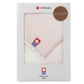 Nishikawa TT88500030P Imabari Towel Gift Box, 1 Handkerchief Towel, Watairo Series, 100% Cotton, Soft, Made in Japan, Gift Packaging Included, Pink
