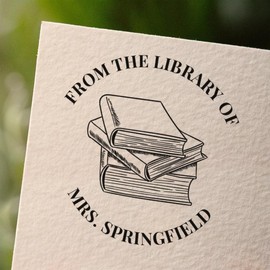 from The Library of Book Stamps | Custom Stamp | Ex Libris | Great for Personalizing Books I Multiple Designs:_11