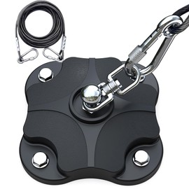 Dog Tie Out Cable and Stake for Camping,360°Swivel Dog Run- No Tangle,with 20FT Heavy Duty Cable,Rust Proof Runner Can Hold Up to 150 LBS Dogs for Park,Camping, Suitable for Any Tie Out Cable