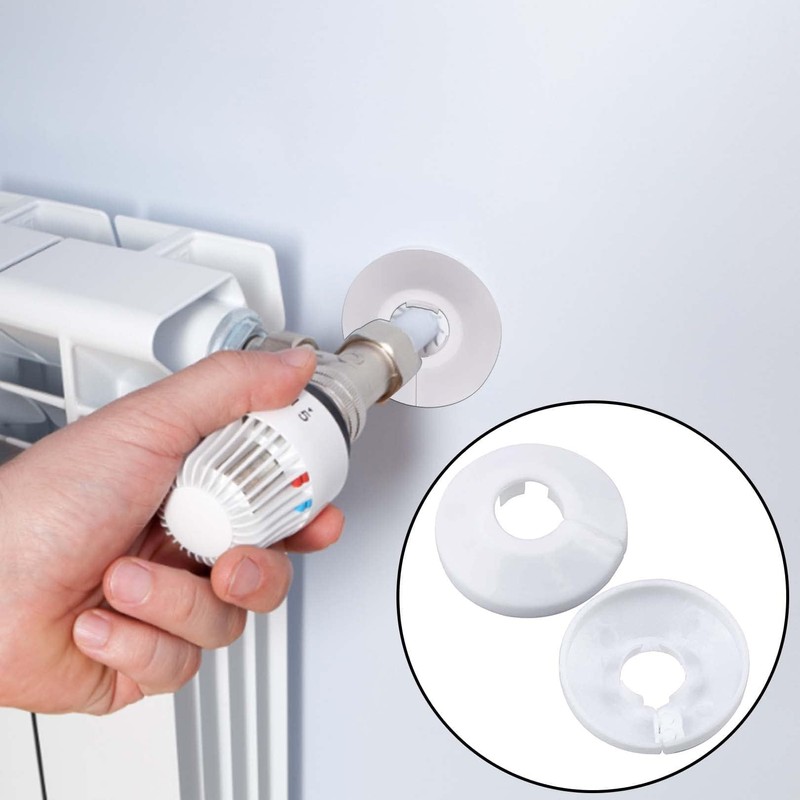 NAYAGOGO 12 PCS Plastic Radiator Pipe Covers White Pipe Collars,