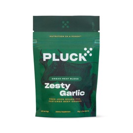 Pluck Zesty Garlic Organ Meat Blend Seasoning | From Grass-Fed & Grass-Finished Pastured Beef Organs with Redmond Real Sea Salt | 30-Day Supply