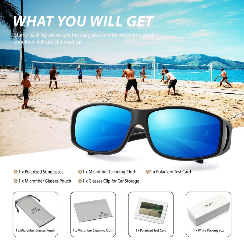 URUMQI Polarized Sunglasses for Men & Women UV400 Protection Over