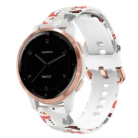 ViCRiOR Bands Compatible with Garmin Venu 2S / Vivoactive 4S/ Vivoactive 3S, 18mm Soft Silicone Fadeless Pattern Printed Replacement Women Band Wristband for Forerunner 255s/255s Music