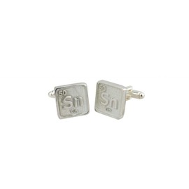 Periodic Science Table SN Tin Cufflinks - Made From 100% Pure Tin - 10th Anniversary Gift Idea