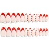 Hint Of Candy Cane French Manicure Wide Width Glossy Almond