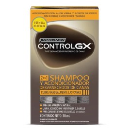 Shampoo y Acondicionador Just for Men, Shampoo 2 en 1, Desvanecedor de Canas Gradual, 118 ml