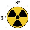 Radiation Hazard Warning Label, 3" Round, Pack of 6 Decals,